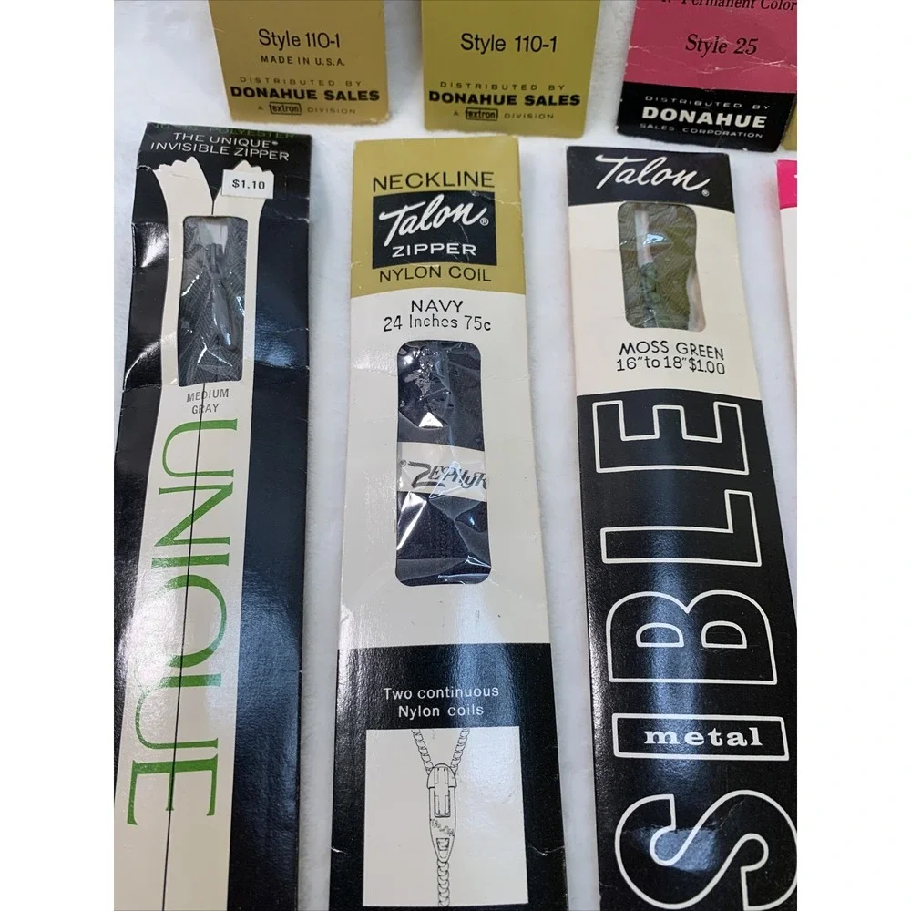 Vintage Lot of 14 Zippers Talon Unique Commar Assorted Colors &‎ Sizes NIP NOS